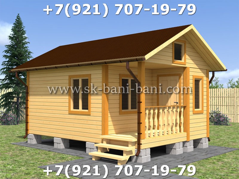 Самый популярный проект каркасной бани 4х6 с тамбуром